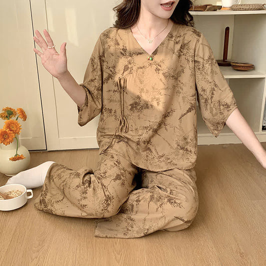 Ensemble de vêtements de détente Branch à manches midi et encre éclaboussée