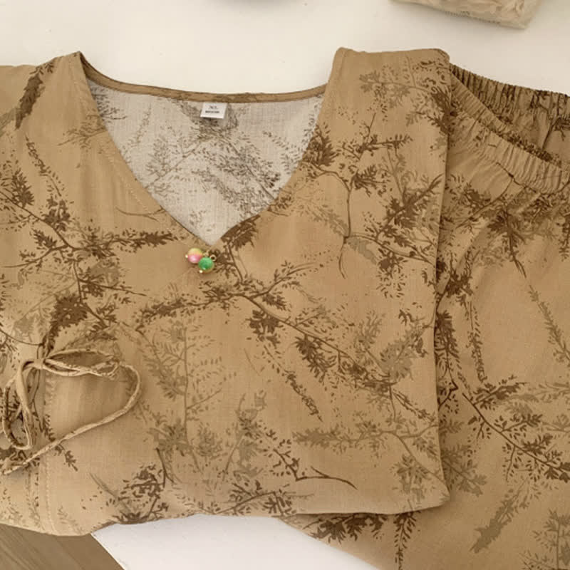 Ensemble de vêtements de détente Branch à manches midi et encre éclaboussée