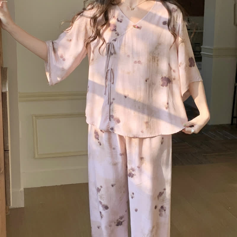 Ensemble de vêtements de détente Branch à manches midi et encre éclaboussée