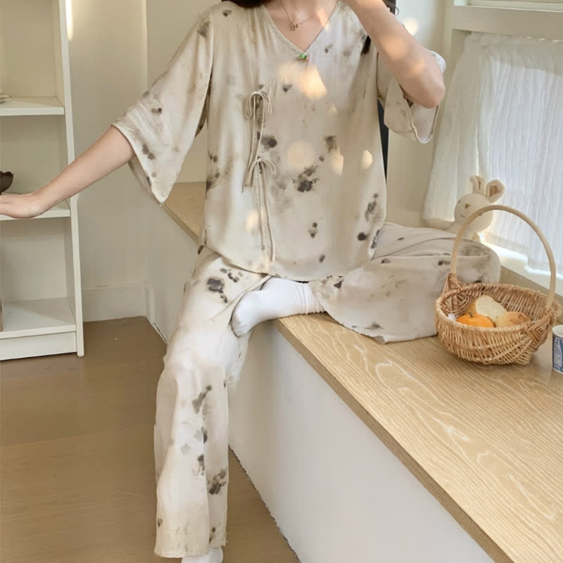 Ensemble de vêtements de détente Branch à manches midi et encre éclaboussée