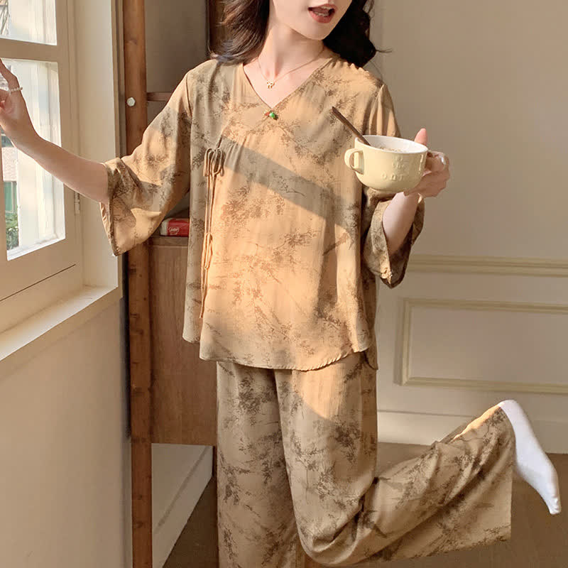 Ensemble de vêtements de détente Branch à manches midi et encre éclaboussée