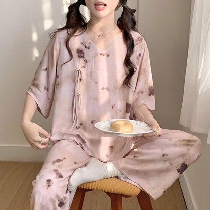 Ensemble de vêtements de détente Branch à manches midi et encre éclaboussée