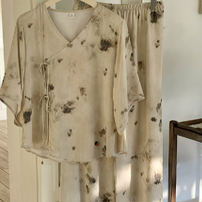 Ensemble de vêtements de détente Branch à manches midi et encre éclaboussée