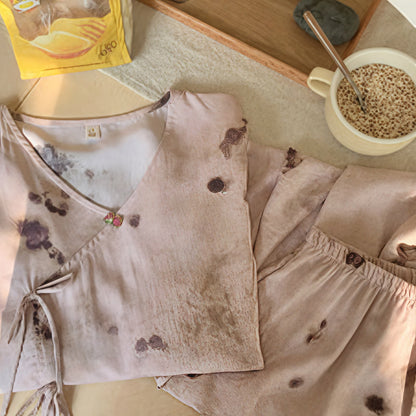 Ensemble de vêtements de détente Branch à manches midi et encre éclaboussée