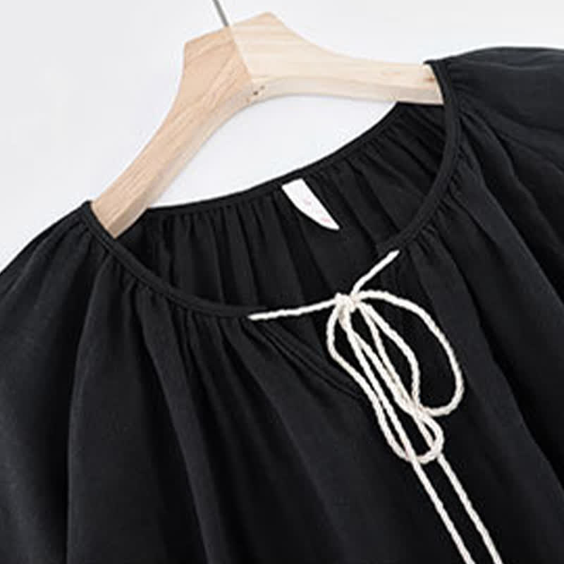 Ensemble de vêtements de détente amples en coton et bambou avec pompons