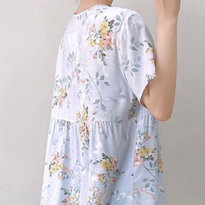 Ensemble de vêtements de détente à imprimé floral et feuilles avec lien sur le devant