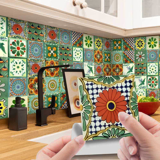 Autocollants muraux décoratifs de style vintage en vert à décoller et à coller