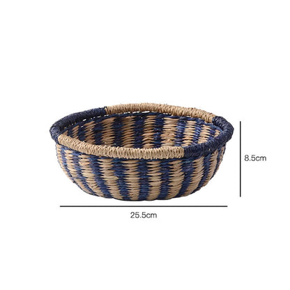 Panier de rangement tissé en jonc de mer naturel