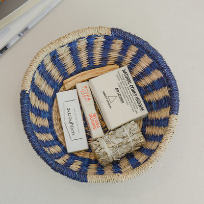 Panier de rangement tissé en jonc de mer naturel