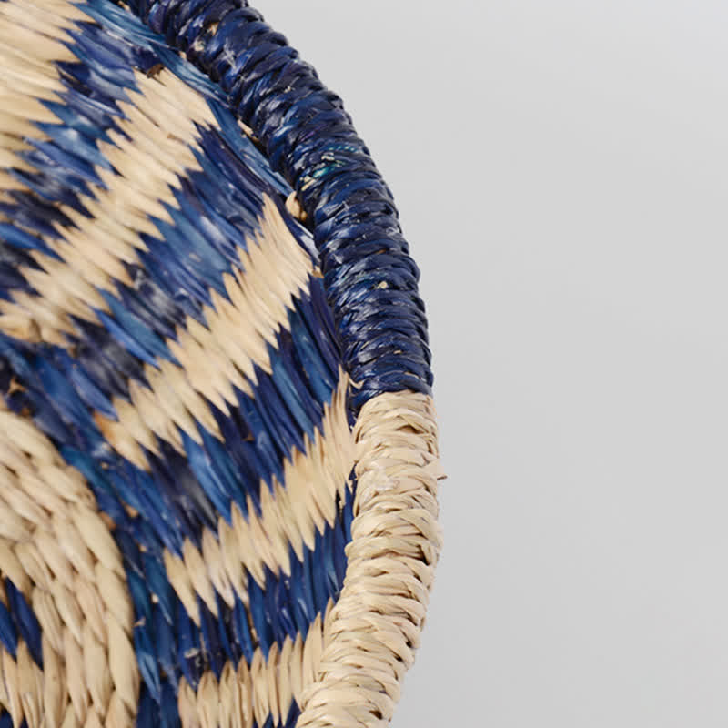 Panier de rangement tissé en jonc de mer naturel