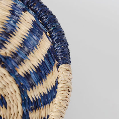 Panier de rangement tissé en jonc de mer naturel