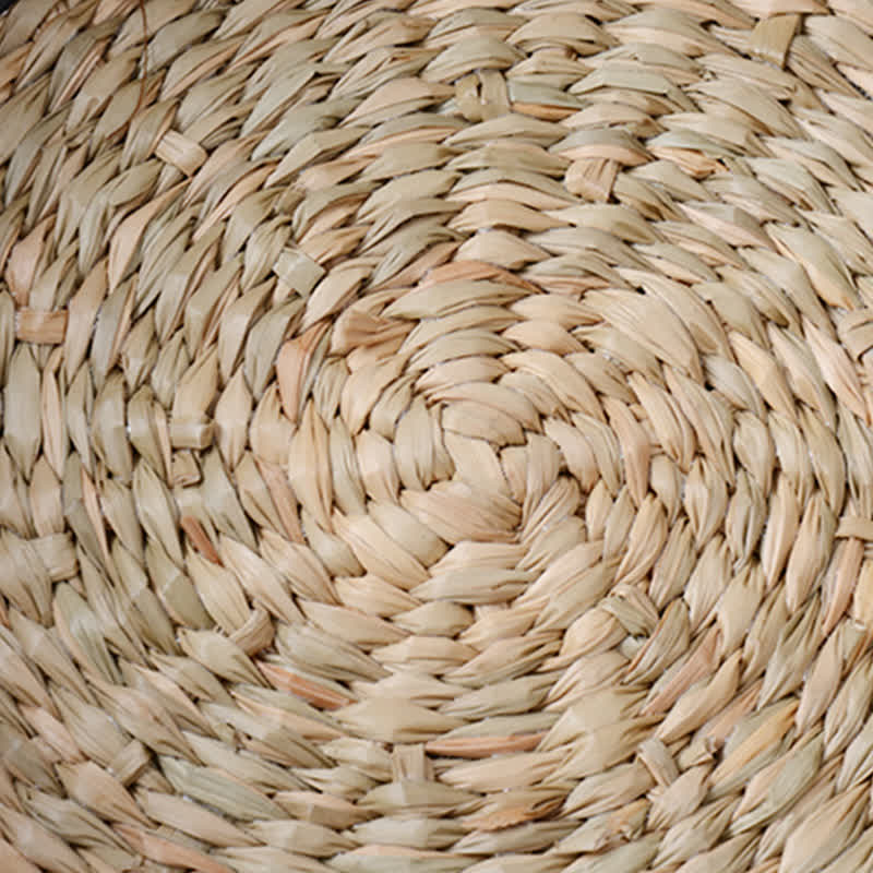 Panier de rangement tissé en jonc de mer naturel