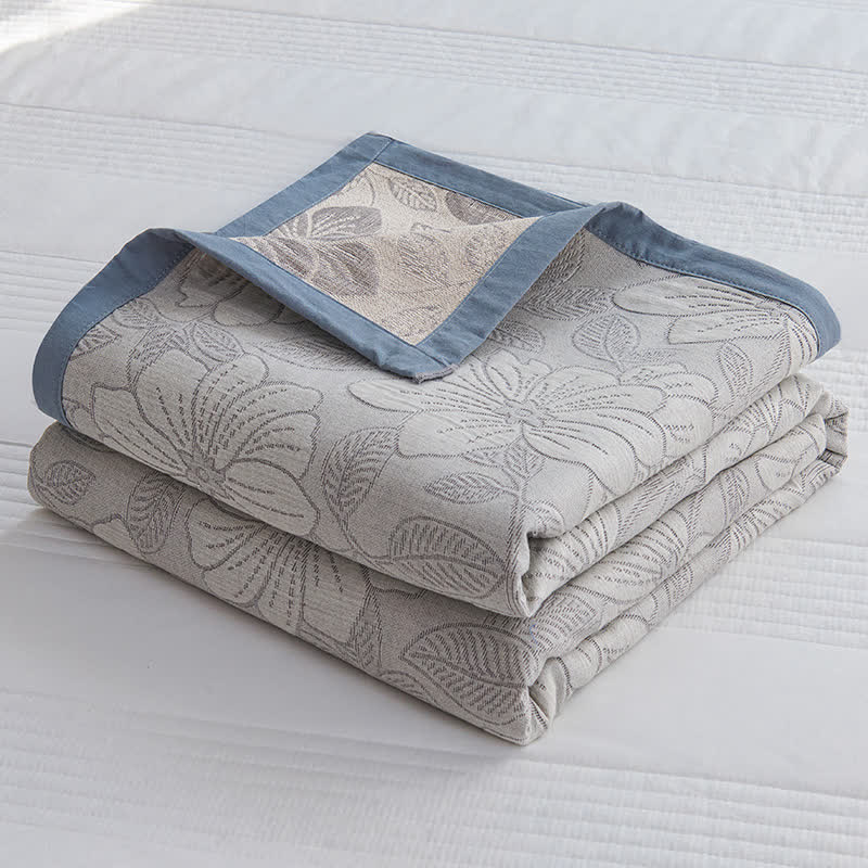 Couette respirante et légère en gaze de coton à motif floral