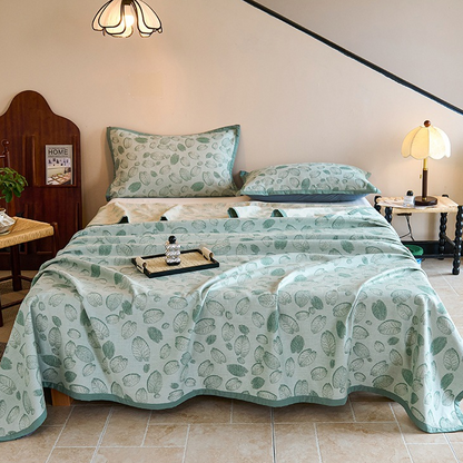 Couette légère « Refresh Leaf » en gaze de coton