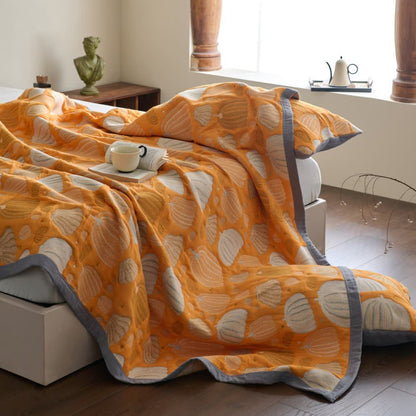 Couette citrouille à trois couches en gaze de coton