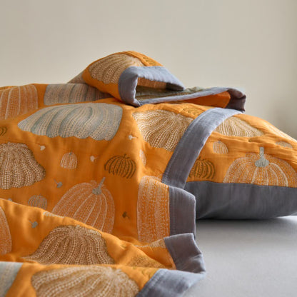 Couette citrouille à trois couches en gaze de coton