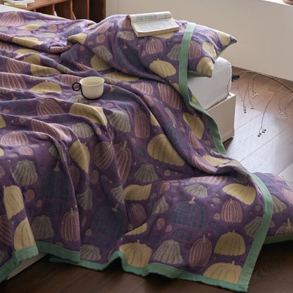 Couette citrouille à trois couches en gaze de coton