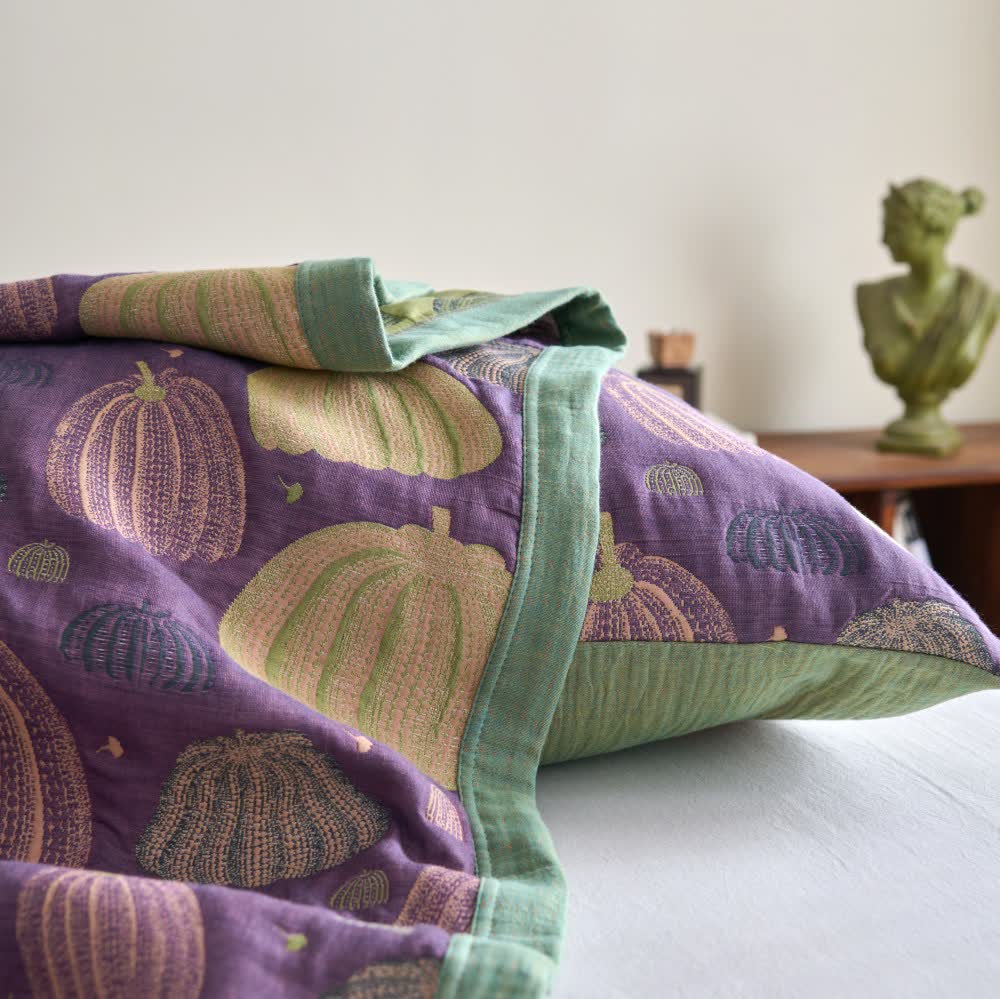 Couette citrouille à trois couches en gaze de coton