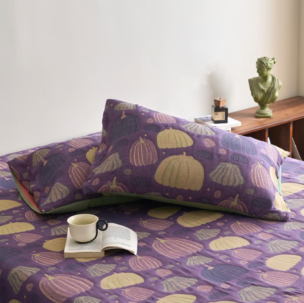 Couette citrouille à trois couches en gaze de coton