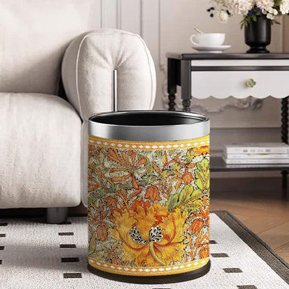 Poubelle double couche durable avec motif floral vintage