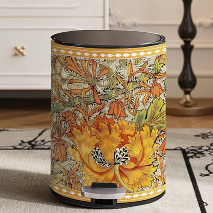 Poubelle double couche durable avec motif floral vintage