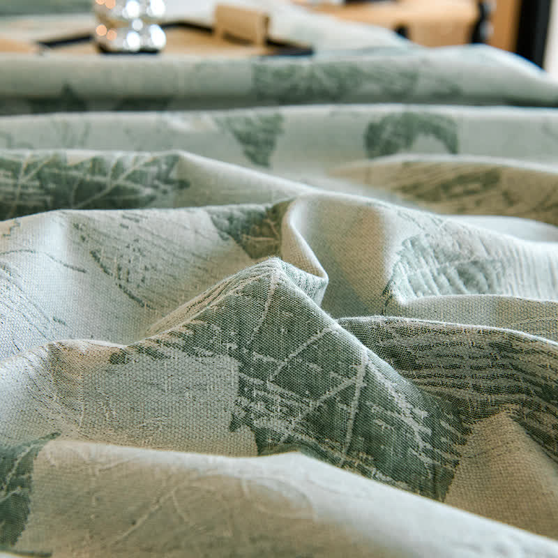 Couette jacquard en gaze de coton avec feuilles d'érable