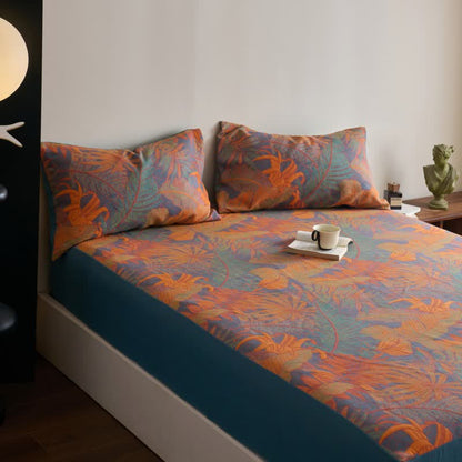 Drap-housse en gaze de coton à trois couches de style tropical
