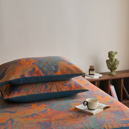 Drap-housse en gaze de coton à trois couches de style tropical