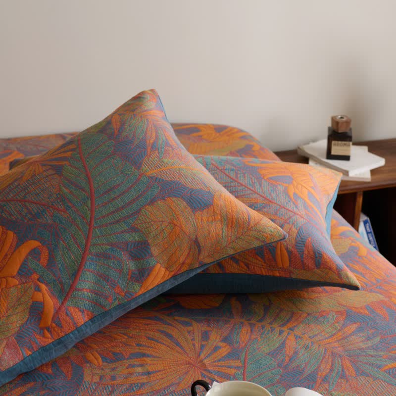 Drap-housse en gaze de coton à trois couches de style tropical