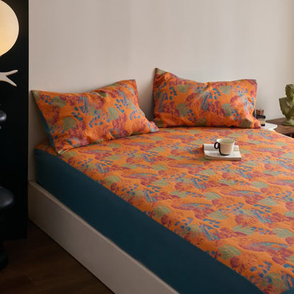 Drap-housse respirant en gaze de coton jacquard teint en fil