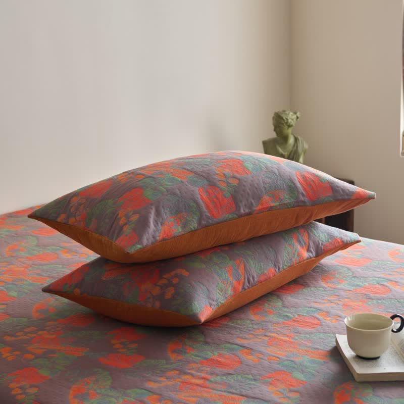Drap-housse teint en fil en gaze de coton douce de style vintage