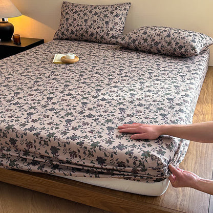 Drap-housse en gaze de coton jacquard à motif floral