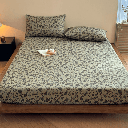 Drap-housse en gaze de coton jacquard à motif floral