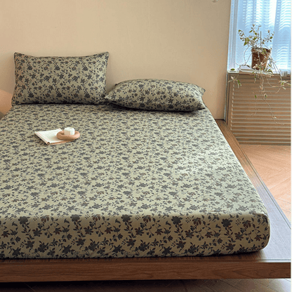 Drap-housse en gaze de coton jacquard à motif floral