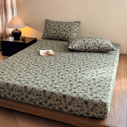 Drap-housse en gaze de coton jacquard à motif floral
