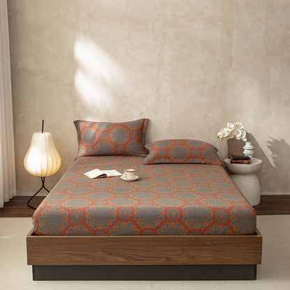 Drap-housse doux en gaze de coton jacquard de style rétro