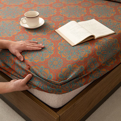 Drap-housse doux en gaze de coton jacquard de style rétro