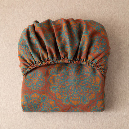 Drap-housse doux en gaze de coton jacquard de style rétro