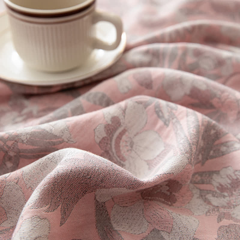 Drap-housse double épaisseur en gaze jacquard à motif floral
