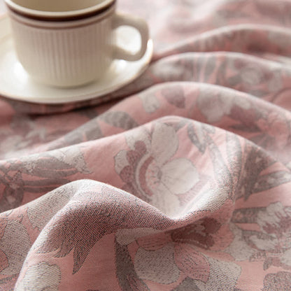 Drap-housse double épaisseur en gaze jacquard à motif floral