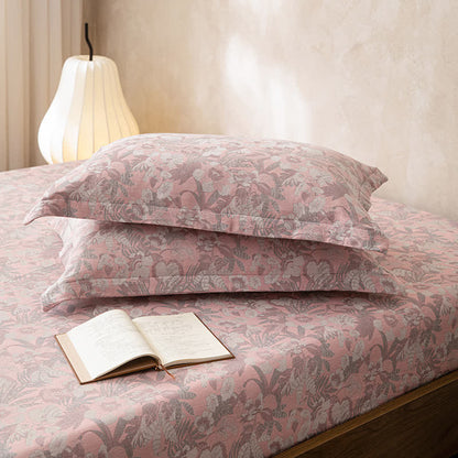 Drap-housse double épaisseur en gaze jacquard à motif floral