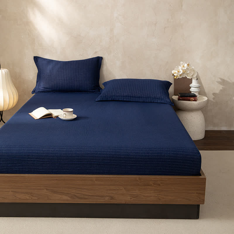 Drap-housse simple, uni, en gaze double épaisseur