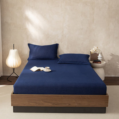 Drap-housse simple, uni, en gaze double épaisseur