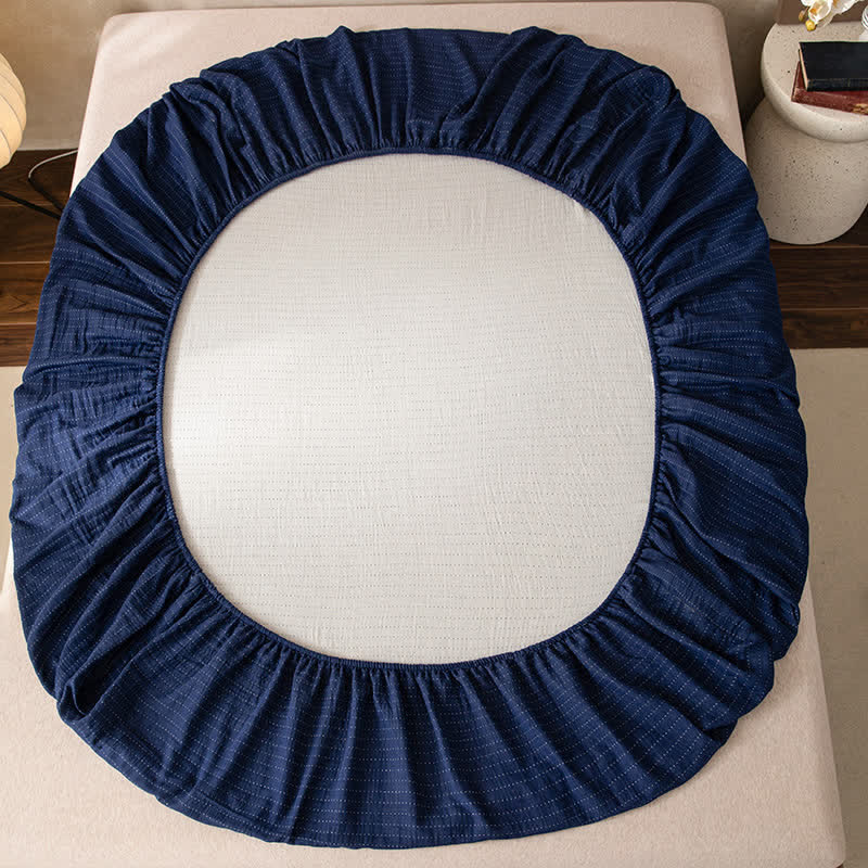 Drap-housse simple, uni, en gaze double épaisseur
