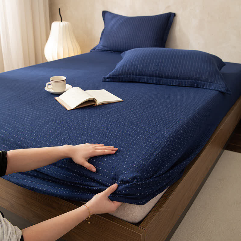 Drap-housse simple, uni, en gaze double épaisseur