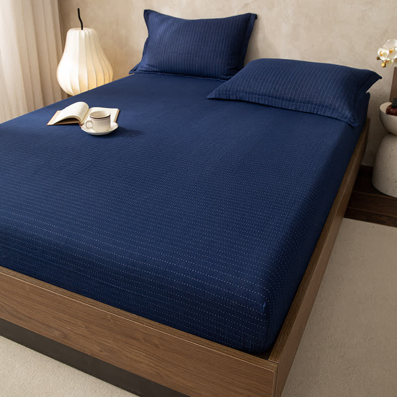 Drap-housse simple, uni, en gaze double épaisseur