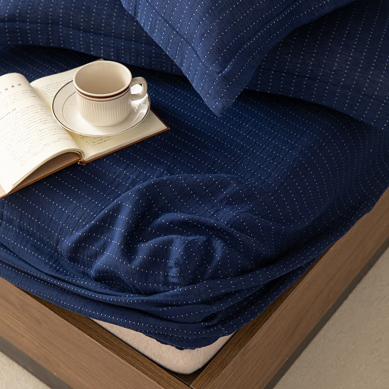 Drap-housse simple, uni, en gaze double épaisseur