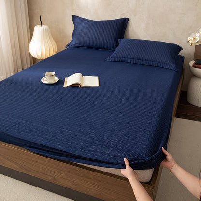 Drap-housse simple, uni, en gaze double épaisseur