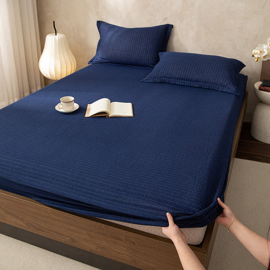 Drap-housse simple, uni, en gaze double épaisseur