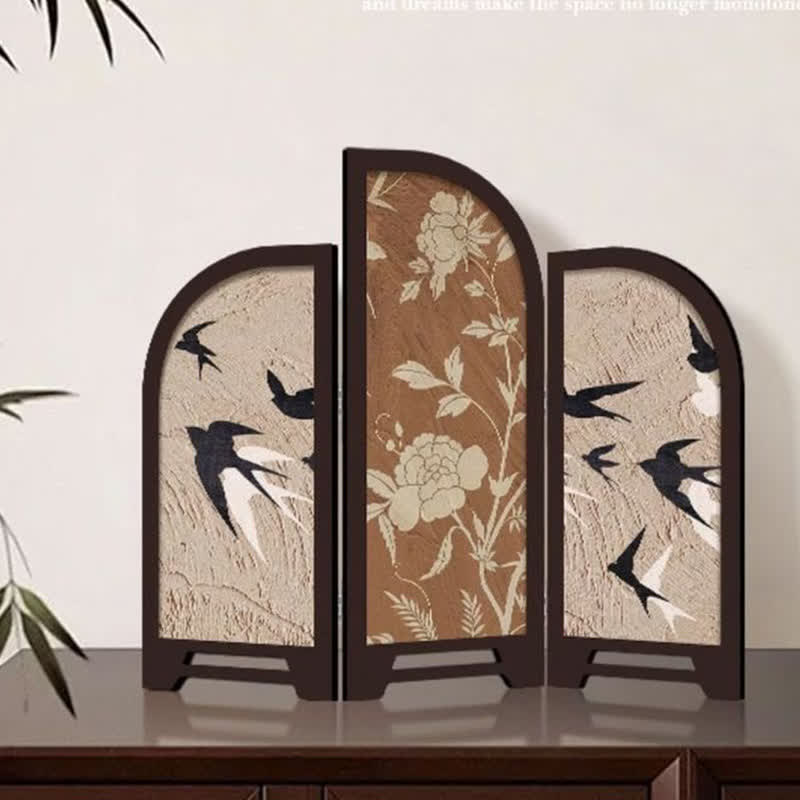 Paravent pliable de bureau, ornement vintage